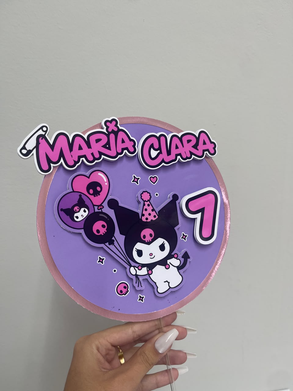 Topo de Bolo Personalizado | Kuromi | Luxo