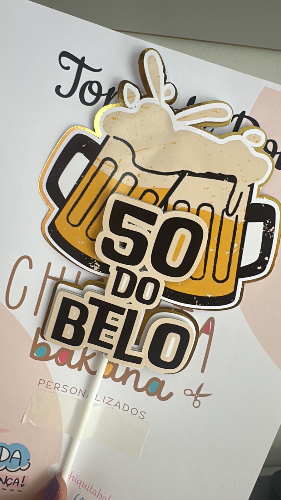 Topo de Bolo Personalizado | Cerveja | Luxo